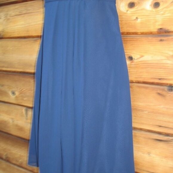NWT Bill Levkoff Blue Chiffon Halter Dress - Picture 4 of 8